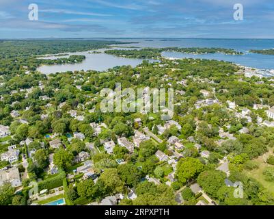 Luftaufnahme von sag Harbor, ny Stockfoto