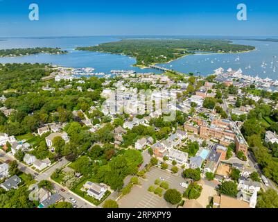 Luftaufnahme von sag Harbor, ny Stockfoto