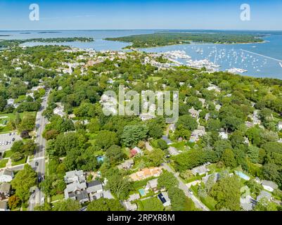 Luftaufnahme von sag Harbor, ny Stockfoto