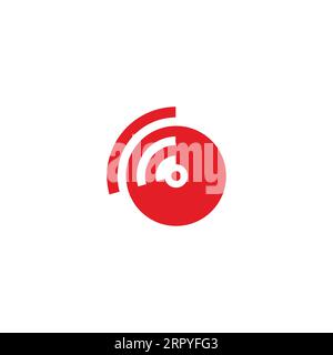 Rotes Signalton für einfache geometrische Logo-Vektoren Stock Vektor