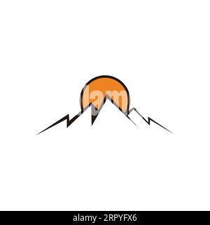 Mountain Sun einfache geometrische Illustration Vektor Stock Vektor
