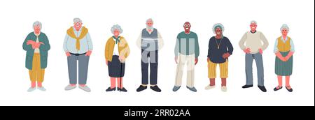 Set aus leitenden Figuren in flachem Design.Vektorperson auf weißem Hintergrund Stock Vektor