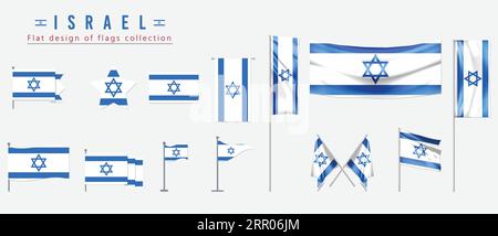 Israel-Flagge, flaches Design der Flaggen-Kollektion Stock Vektor