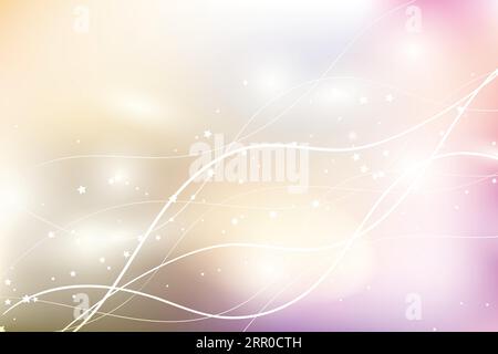 Abstrakter, farbenfroher Hintergrund mit hellen Linien, Sternen, gradienten Wellen, geometrischen Formen, dynamischen Formen. Design für Poster, Banner, Karte. Vektor Stock Vektor