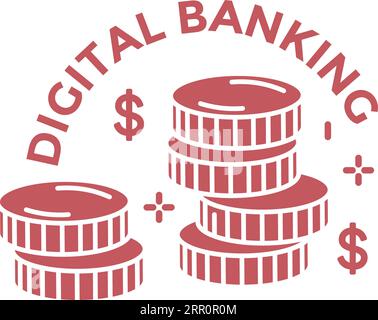 Digitale Bankdienstleistungen, Zugang zu Online-Konten Stock Vektor