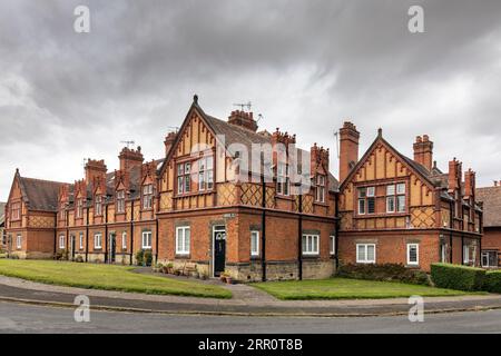 Cottages und Häuser im Dorf Port Sunlight am Wirral, Merseyside, England Stockfoto