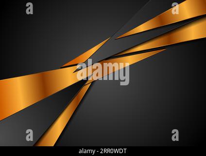Abstrakter Unternehmenshintergrund in Schwarz und Bronze. Vektordesign Stock Vektor