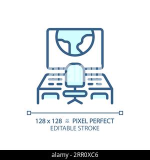 Mission Control Pixel Perfect hellblaues Symbol Stock Vektor