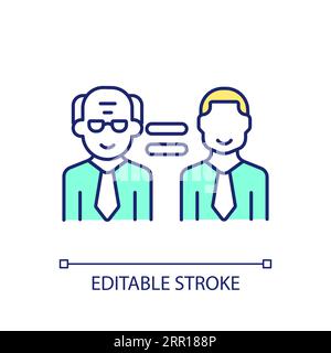 Symbol für 2D Thin Line, farbenfrohe Entwicklung und Schulungen Stock Vektor