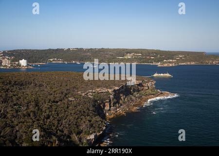 Blick auf Manly Headland, von Headland Park, Mosman, Sydney, NSW, Australien. Stockfoto