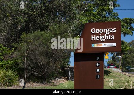 Headland Park, Mosman besteht aus drei Bezirken mit Blick auf Sydney Harbour-Chowder Bay/Georges Heights und Middle Head. Ehemals Standort von 6 D Stockfoto