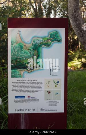 Headland Park, Mosman besteht aus drei Bezirken mit Blick auf Sydney Harbour-Chowder Bay/Georges Heights und Middle Head. Ehemals Standort von 6 D Stockfoto