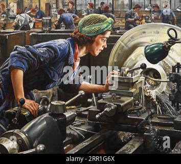 Ruby Loftus, der einen Buchsenring 1943 von Laura Knight schraubt Stockfoto