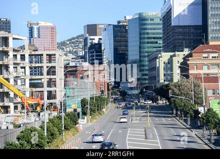 200917 -- WELLINGTON, 17. September 2020 -- Foto aufgenommen am 9. Juni 2020 zeigt einen Blick auf Wellington, Neuseeland. Das neuseeländische BIP ging im Juni 2020 um 12,2 Prozent zurück, was dem größten Quartalsrückgang entspricht, da sich die bestehenden COVID-19-Beschränkungen auf die Wirtschaftstätigkeit ausgewirkt haben, sagte die Statistische Abteilung von Neuseeland, Stats NZ, am Donnerstag. NEUSEELAND-COVID-19-ECONOMY GuoxLei PUBLICATIONxNOTxINxCHN Stockfoto