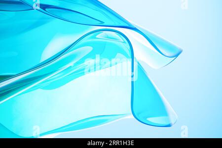 Abstrakter verlaufender Glashintergrund, 3D-Rendering. Digitale Zeichnung. Stockfoto