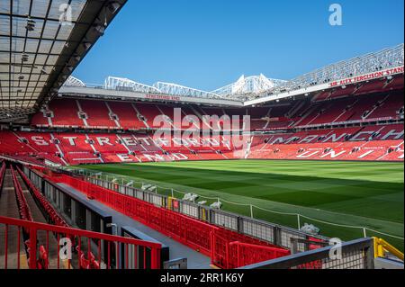 Stadiontour im Old Trafford Stadion von Manchester United in Manchester, Großbritannien Stockfoto