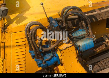 Aufnahme eines Teils einer Straßenbohrmaschine in Action-Bild 02 Stockfoto