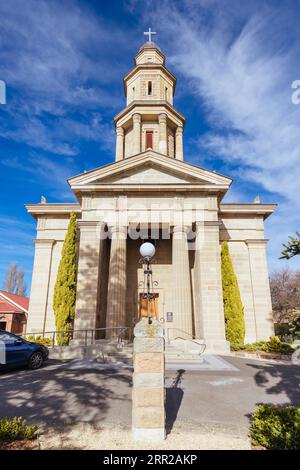 HOBART, AUSTRALIEN, 15. SEPTEMBER 2022: Die ikonische St. Georges Anglican Church im Zentrum von Battery Point in Hobart, Tasmanien, Australien Stockfoto