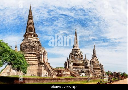 Der Tempel Wat Phra Si Sanphet ist einer der berühmten Tempel in Ayutthaya, Thailand. Tempel im Ayutthaya Historical Park, Ayutthaya, Thailand. UNESCO-Welt Stockfoto