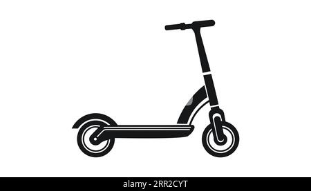 Design mit Rollersymbol isoliert auf weißem Hintergrund. Elektroroller in flacher Ausführung. Vektorillustration Stock Vektor