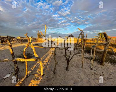 Madagaskar, traditionelles Fischerdorf Stockfoto