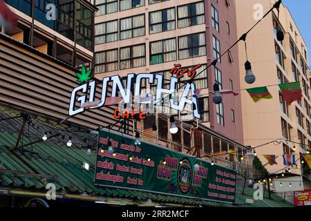 Guncha Cafe, Cannabis Bar am Pattaya Beach, Pattaya, Chon Buri, Thailand Stockfoto