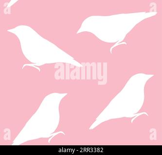 Nahtloses Vektormuster der Nuthatch-Silhouette Stock Vektor
