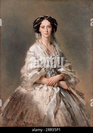 Maria Alexandrowna von Winterhalter (1857, Eremitage) Franz Xaver Winterhalter (1805–1873) – Prinzessin Maximiliane Wilhelmine Auguste Sophie Marie von Hessen und am Rhein (8. August 1824 – 3. Juni 1880) war Kaiserin von Russland als erste Ehefrau von Kaiser Alexander II. Stockfoto