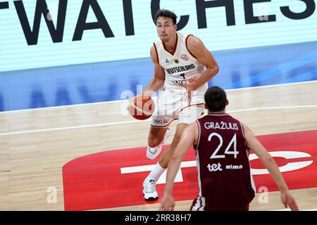 Manila, Philippinen. September 2023. Basketball: WM, Deutschland - Lettland, K.-o.-Runde, Viertelfinale. Franz Wagner aus Deutschland am Ball. Quelle: Matthias Stickel/dpa/Alamy Live News Stockfoto