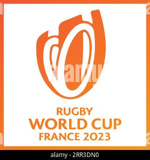 2023 Rugby World Cup Logo berühmteste Turniere, Vektor-Illustration Abstract Gradient editierbares Hintergrundbild Stock Vektor
