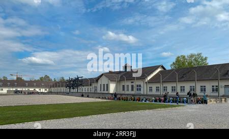 Instandhaltungsgebäude im KZ Dachua oder KZ-Gedenkstatte in Deutschland Stockfoto