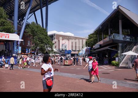 New York, New York, USA. September 2023. Impressionen während der US Open - Tennis Championships 2023 (Bild: © Mathias Schulz/ZUMA Press Wire) NUR REDAKTIONELLE NUTZUNG! Nicht für kommerzielle ZWECKE! Stockfoto