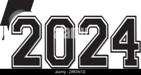 2024 Simple Varsity Letters Logo Stock Vektor