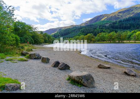 Blick auf die Landschaft des Loch Lubnaig in Loch Lomond und den Trossachs-Nationalpark, Schottland, Großbritannien Stockfoto
