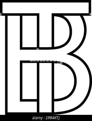 Logo-Zeichen bt, tb-Symbol-Zeichen zwei ineinander verschachtelte Buchstaben b, t Stock Vektor