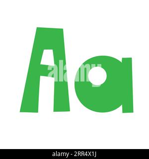 Doodle verspielten Buchstaben Ein Großbuchstaben, Kleinbuchstaben abc bunte Zeichentrick lustige Stil, englische Alphabet Vektor-Illustration, bunte handgeschriebene Schriftart let Stock Vektor