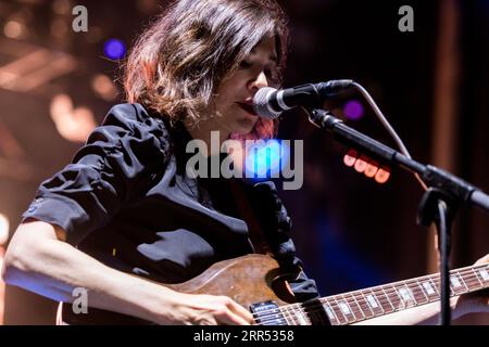 Seattle, USA. September 2023. Die Olympia-Band Sleater Kinney spielt auf der Bumbershoot 2023. Stockfoto