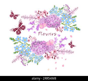 Blumenabstraktion. Blumenrahmen. Vektorillustration Stock Vektor