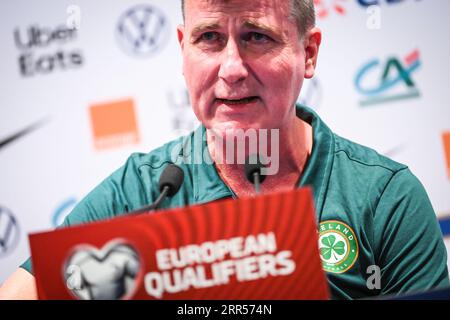 Stephen KENNY aus Irland während der Pressekonferenz des irischen Teams vor der UEFA Euro 2024, dem Fußball-Qualifikationsspiel zwischen Frankreich und Irland, am 6. September 2023 im Parc des Princes Stadium in Paris, Frankreich Stockfoto