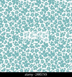 Grünes Blumenfeld. Nahtloses Stoffmuster Stock Vektor