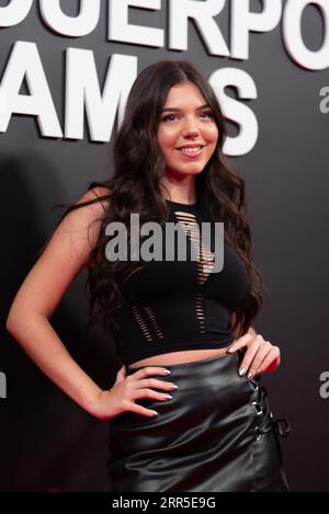 Madrid, Spanien. September 2023. Paula Gallego nimmt am 6. September 2023 im Capitol Cinema in Madrid an der Premiere von „El Cuerpo EN Llamas“ Teil. (Foto: Oscar Gonzalez/SIPA USA) (Foto: Oscar Gonzalez/SIPA USA) Credit: SIPA USA/Alamy Live News Stockfoto