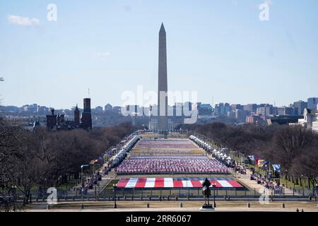 210120 -- WASHINGTON, D.C., 20. Januar 2021 -- Foto aufgenommen am 19. Januar 2021 zeigt einen Blick auf die National Mall vor der 59. Amtseinführung des Präsidenten in Washington, D.C., USA. Die Amtseinführung des designierten Präsidenten Joe Biden findet am Mittwoch statt. U.S.-WASHINGTON, D.C.-ERÖFFNUNGSVORBEREITUNG LiuxJie PUBLICATIONxNOTxINxCHN Stockfoto