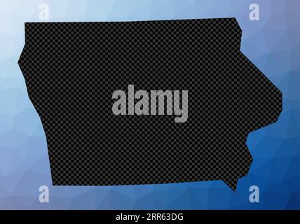 Iowa geometrische Karte. Schablonenform von Iowa in flacher Poly-Form. Elegante Illustration des US-Bundesstaates. Stock Vektor