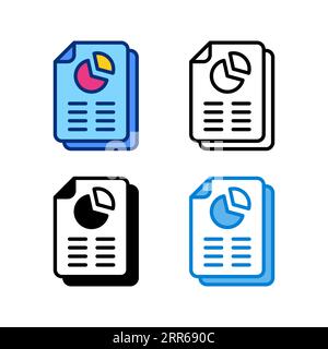 Symbol für Geschäftsberichte im 4-Stil, flach, Linie, Glyphe und Duoton Stock Vektor