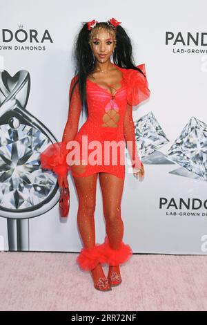 New York, USA. September 2023. Kesh besuchte am 6. September 2023 die Pandora’s Celebration of Lab-Grown Diamons im neuen Pandora Lab Grown Diamond District in New York, NY. (Foto: Efren Landaos/SIPA USA) Credit: SIPA USA/Alamy Live News Stockfoto