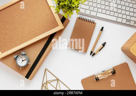 Top View Sortiment aus natürlichem Material Stockfoto