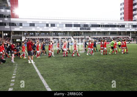 Linköping, Schweden. September 2023. Das Spiel vom Mittwoch zwischen Arsenal WFC und Linköping FC in der UEFA Women's Champions League, Ligapfad Runde 1, in der Linköping Arena, Linköping, Schweden. Quelle: Jeppe Gustafsson/Alamy Live News Stockfoto