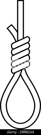 Schlingenschlaufe zum Aufhängen des Symbols für die Todesstrafe Stock Vektor