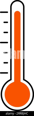 Symbol rotes Thermometer, Zeichen für heiße Siesta bei hoher Temperatur Stock Vektor