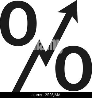 Symbol Zinssätze erhöhen, Aufwärtspfeil Gutschrift Stock Vektor